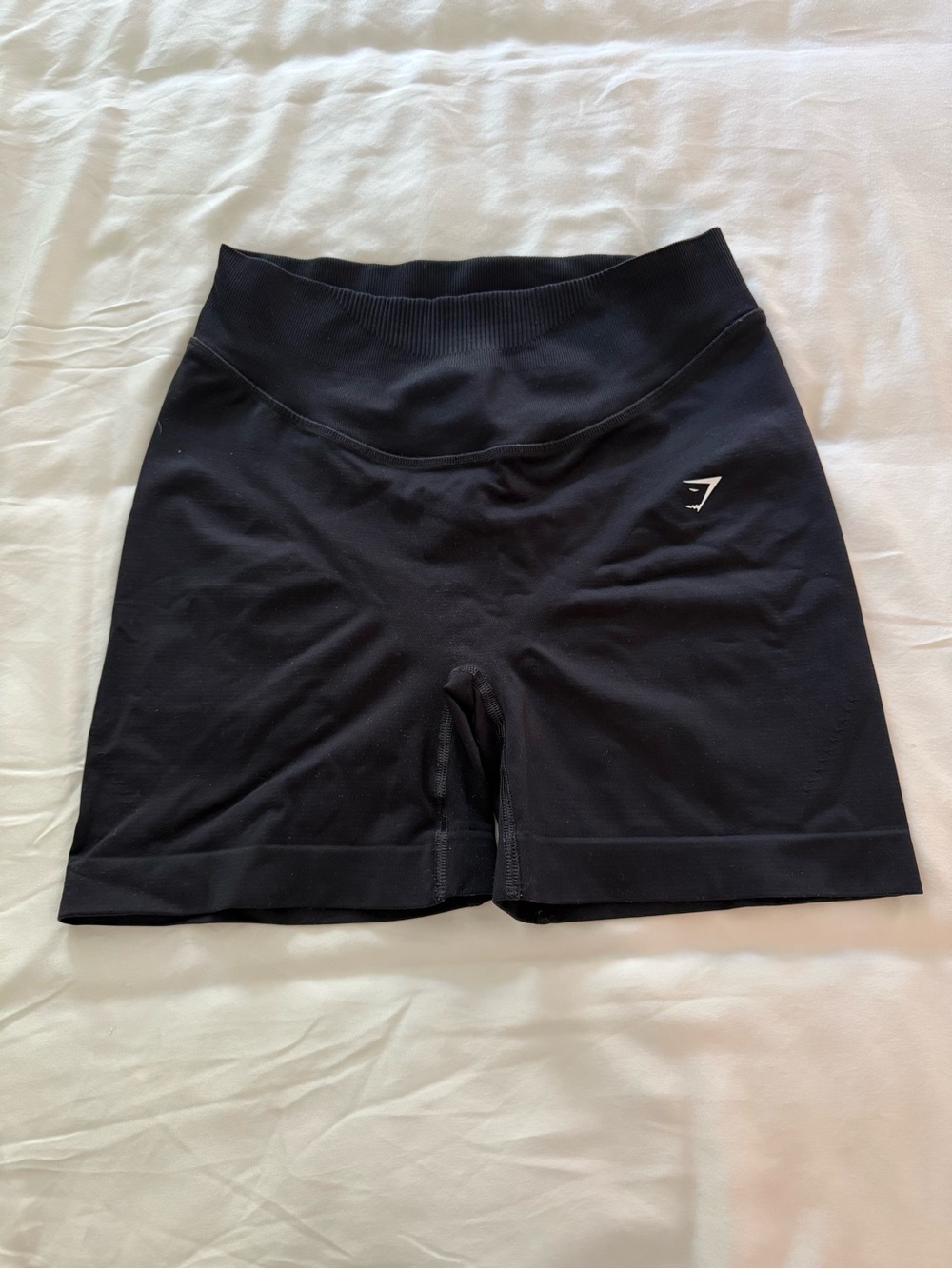 Gymshark Black High-Waist Bike Shorts with Subtle Logo